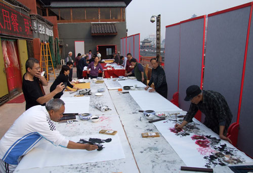 陜西中國文化藝術(shù)交流中心在西安祥和樓辦筆會活動